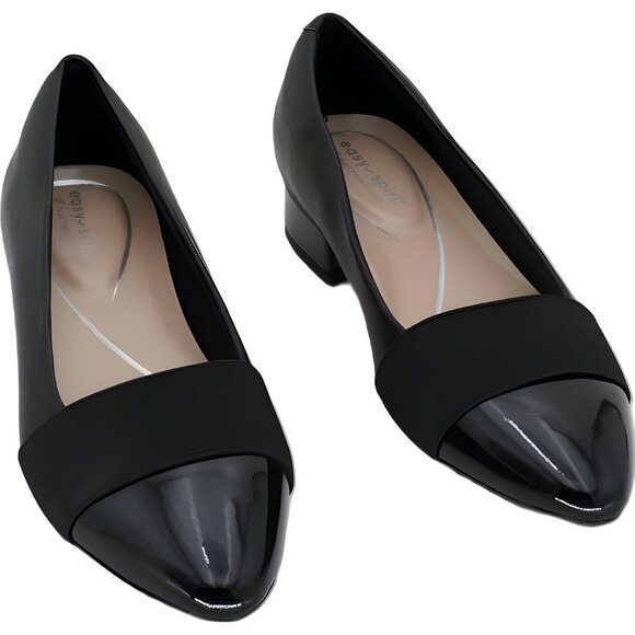 Easy Spirit Casta eFlex Black Low Heel Pumps Comfortable Work Shoes 6M - Picture 1 of 6